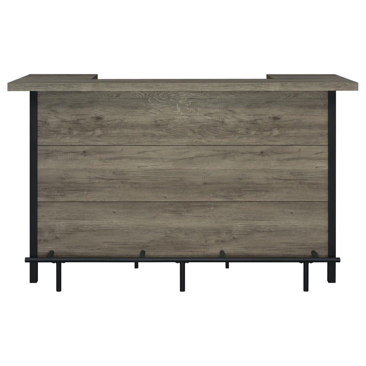 Bellemore Gray Driftwood/Black Bar Unit with Footrest from Coaster - Luna Furniture