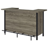 Bellemore Gray Driftwood/Black Bar Unit with Footrest from Coaster - Luna Furniture