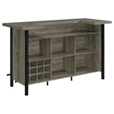 Bellemore Gray Driftwood/Black Bar Unit with Footrest from Coaster - Luna Furniture