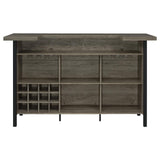 Bellemore Gray Driftwood/Black Bar Unit with Footrest from Coaster - Luna Furniture