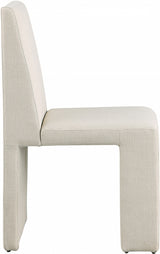 Benson Linen Textured Fabric Dining Chair Beige, Set of 2 from Meridian - Luna Furniture