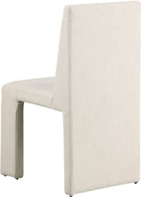 Benson Linen Textured Fabric Dining Chair Beige, Set of 2 from Meridian - Luna Furniture