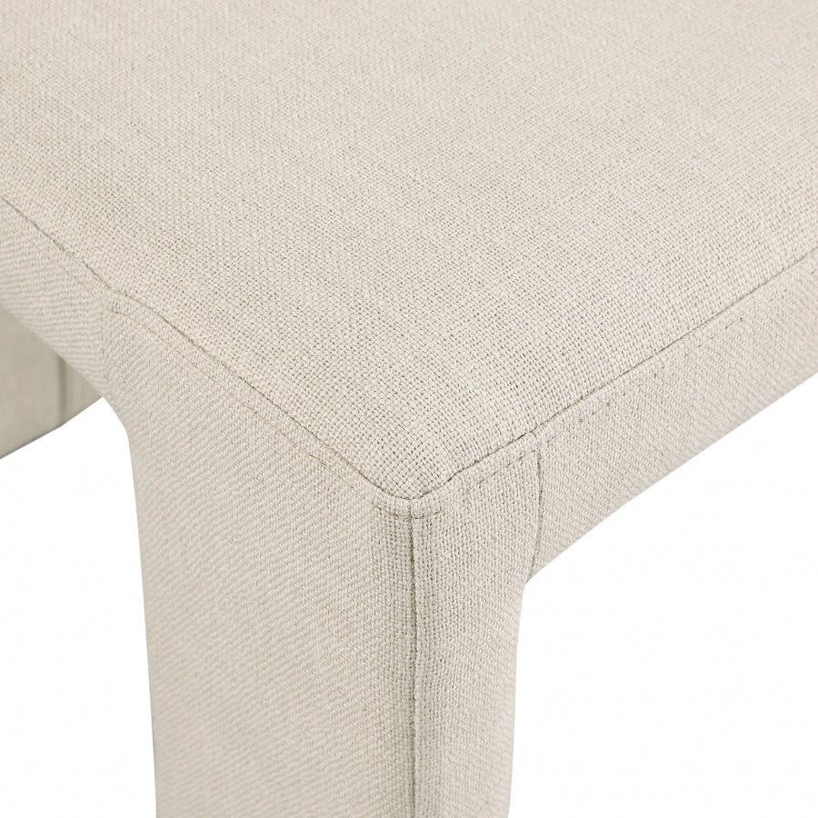 Benson Linen Textured Fabric Dining Chair Beige, Set of 2 from Meridian - Luna Furniture