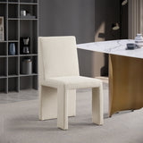 Benson Linen Textured Fabric Dining Chair Beige, Set of 2 from Meridian - Luna Furniture