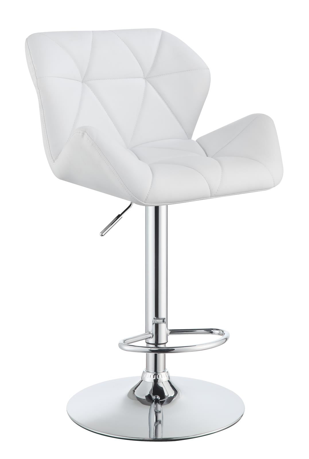 Berrington Adjustable Bar Stools Chrome and White (Set of 2) - 100424 - Luna Furniture