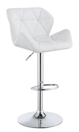 Berrington Adjustable Bar Stools Chrome and White (Set of 2) - 100424 - Luna Furniture