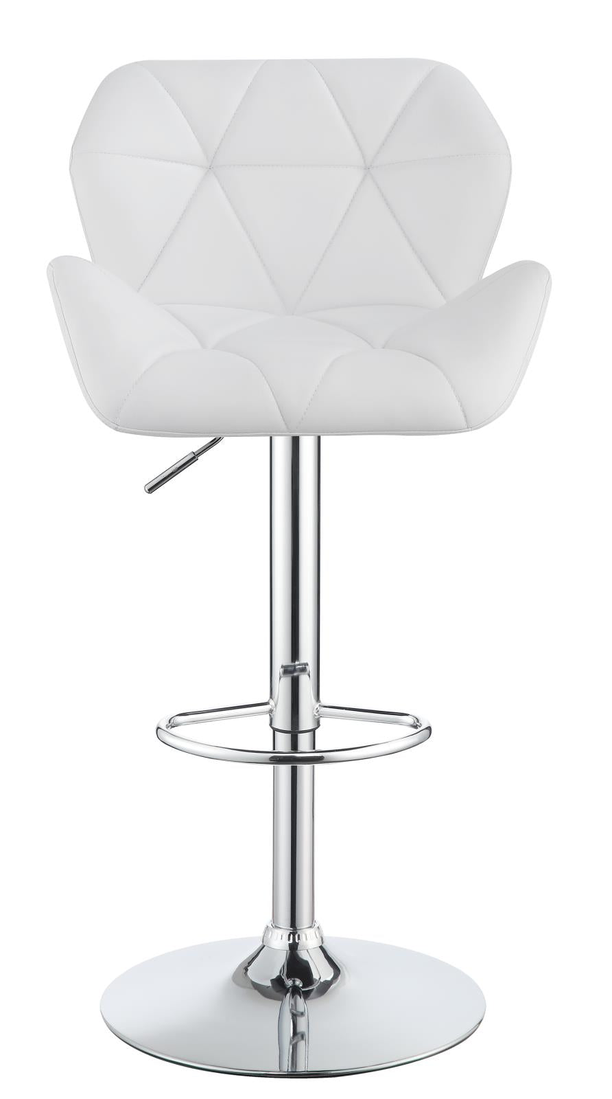 Berrington Adjustable Bar Stools Chrome and White (Set of 2) - 100424 - Luna Furniture