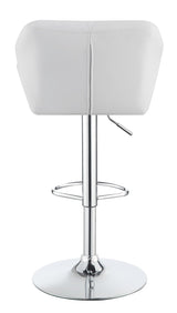 Berrington Adjustable Bar Stools Chrome and White (Set of 2) - 100424 - Luna Furniture