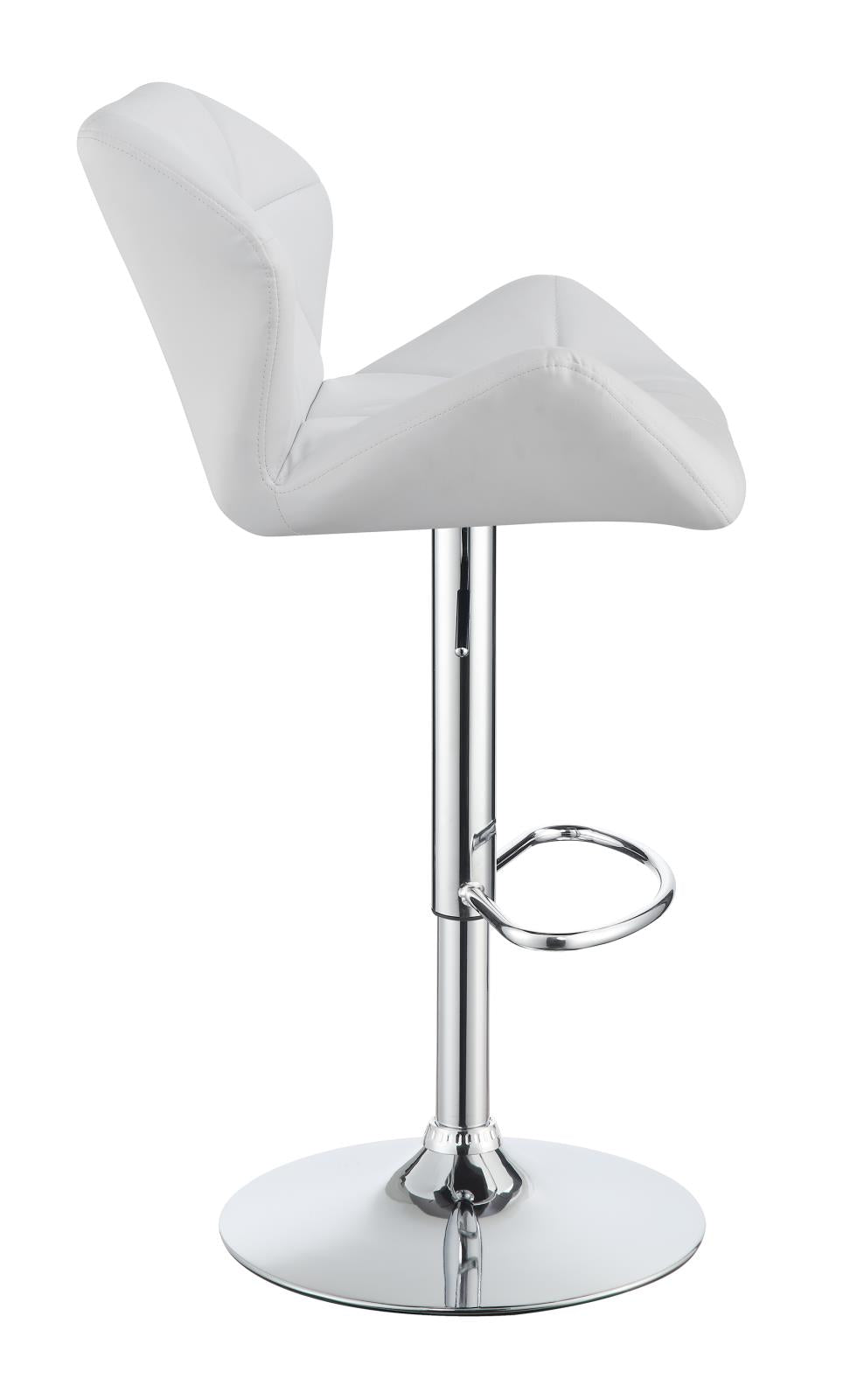 Berrington Adjustable Bar Stools Chrome and White (Set of 2) - 100424 - Luna Furniture