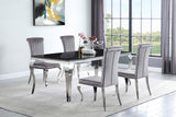 Betty Upholstered Side Chairs Grey and Chrome (Set of 4) - 105073 - Luna Furniture