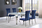 Betty Upholstered Side Chairs Ink Blue and Chrome (Set of 4) - 105077 - Luna Furniture