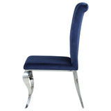 Betty Upholstered Side Chairs Ink Blue and Chrome (Set of 4) - 105077 - Luna Furniture