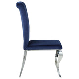 Betty Upholstered Side Chairs Ink Blue and Chrome (Set of 4) - 105077 - Luna Furniture