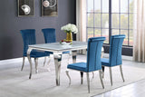 Betty Upholstered Side Chairs Teal and Chrome (Set of 4) - 105076 - Luna Furniture