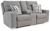 Biscoe Pewter Power Reclining Loveseat - 9050318 - Luna Furniture