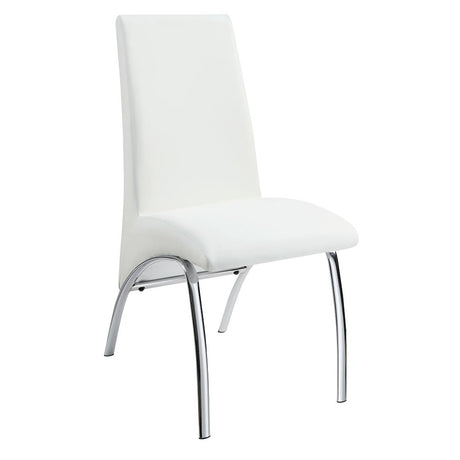 Bishop White/Chrome Upholstered Side Chairs, Set of 2 from Coaster - Luna Furniture