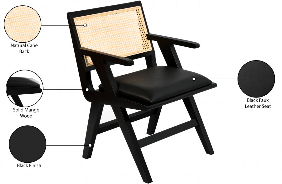 Abby Black Arm Chair from Meridian - Luna Furniture