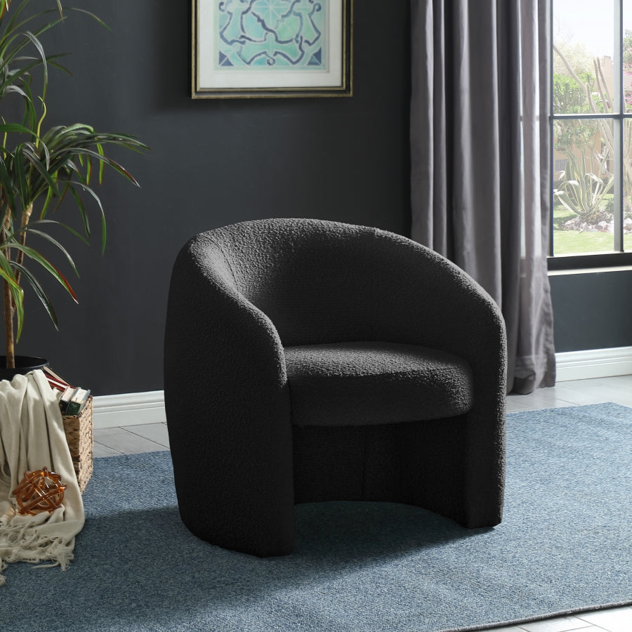 Acadia Black Boucle Fabric Accent Chair from Meridian - Luna Furniture