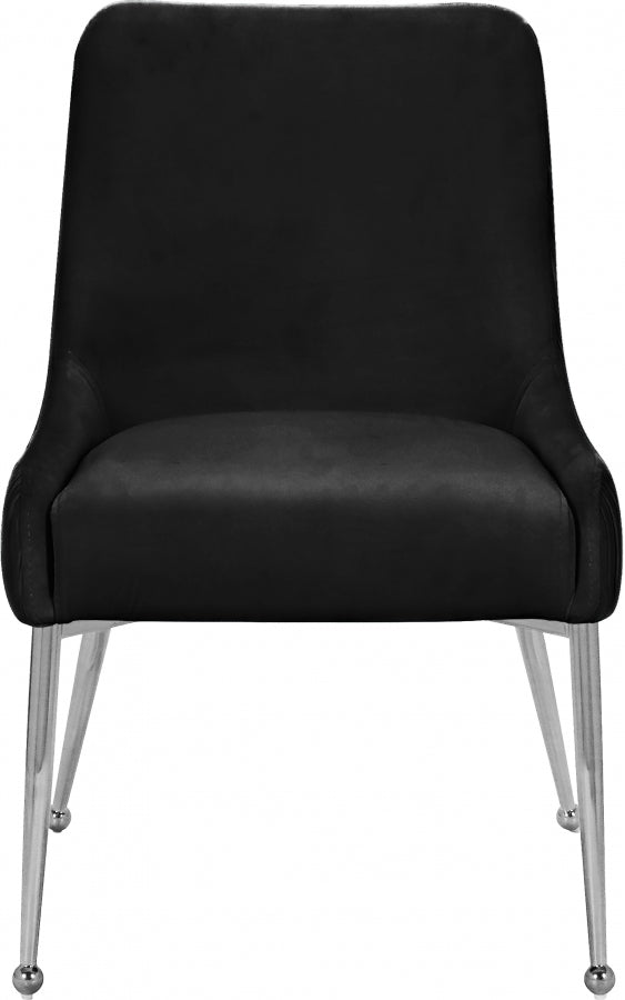 Ace Black Velvet Dining Chair, Set of 2 from Meridian - Luna Furniture