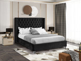 Aiden Black Velvet Full Bed from Meridian - Luna Furniture