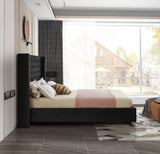 Aiden Black Velvet Full Bed from Meridian - Luna Furniture