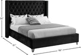 Aiden Black Velvet Full Bed from Meridian - Luna Furniture