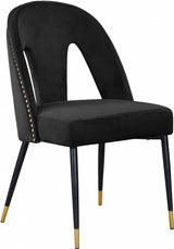 Akoya Black Velvet Dining Chair from Meridian - Luna Furniture