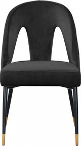 Akoya Black Velvet Dining Chair from Meridian - Luna Furniture