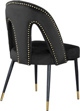 Akoya Black Velvet Dining Chair from Meridian - Luna Furniture