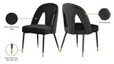 Akoya Black Velvet Dining Chair from Meridian - Luna Furniture