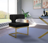 Alexandra Black Velvet Dining Chair from Meridian - Luna Furniture