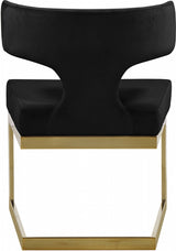 Alexandra Black Velvet Dining Chair from Meridian - Luna Furniture