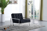 Alexis Black Velvet Accent Chair from Meridian - Luna Furniture