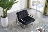 Alexis Black Velvet Accent Chair from Meridian - Luna Furniture