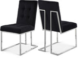 Alexis Black Velvet Dining Chair, Set of 2 from Meridian - Luna Furniture