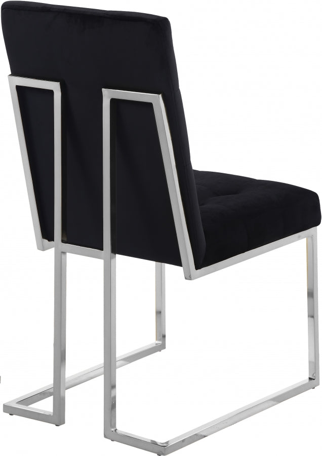 Alexis Black Velvet Dining Chair, Set of 2 from Meridian - Luna Furniture