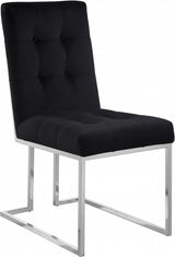 Alexis Black Velvet Dining Chair, Set of 2 from Meridian - Luna Furniture