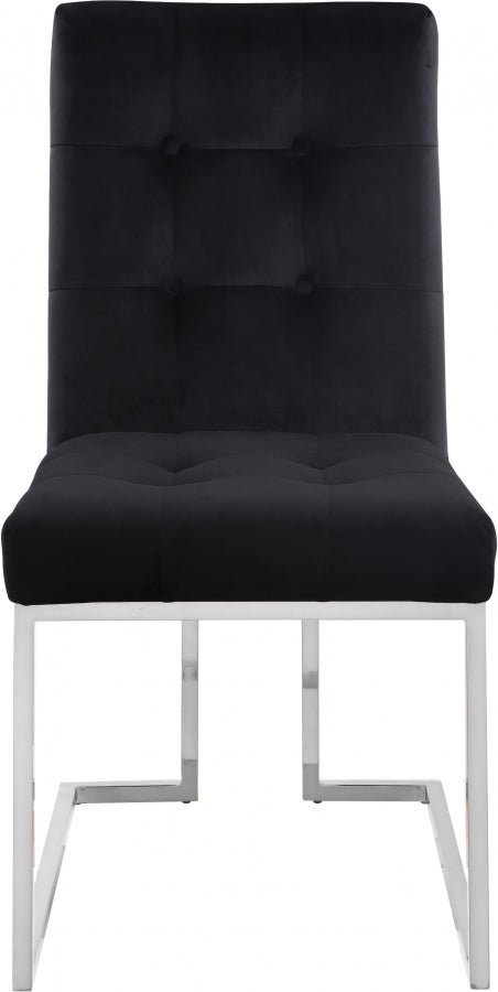 Alexis Black Velvet Dining Chair, Set of 2 from Meridian - Luna Furniture