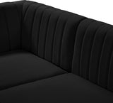 Alina Black Velvet Modular Armless Chair from Meridian - Luna Furniture