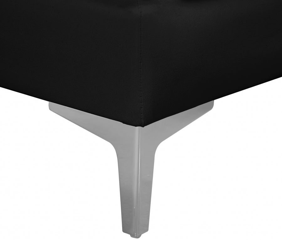 Alina Black Velvet Modular Armless Chair from Meridian - Luna Furniture