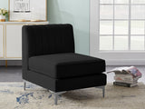 Alina Black Velvet Modular Armless Chair from Meridian - Luna Furniture