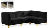 Alina Black Velvet Modular Sectional from Meridian - Luna Furniture