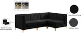 Alina Black Velvet Modular Sectional from Meridian - Luna Furniture