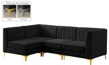 Alina Black Velvet Modular Sectional from Meridian - Luna Furniture