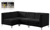 Alina Black Velvet Modular Sectional from Meridian - Luna Furniture