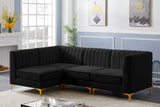 Alina Black Velvet Modular Sectional from Meridian - Luna Furniture