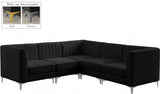 Alina Black Velvet Modular Sectional from Meridian - Luna Furniture