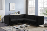 Alina Black Velvet Modular Sectional from Meridian - Luna Furniture