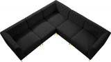 Alina Black Velvet Modular Sectional from Meridian - Luna Furniture