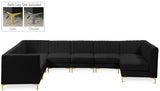 Alina Black Velvet Modular Sectional from Meridian - Luna Furniture